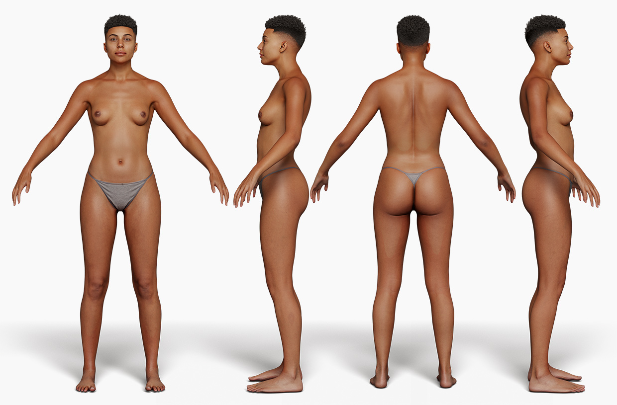 Download mixed-race female 3D body model